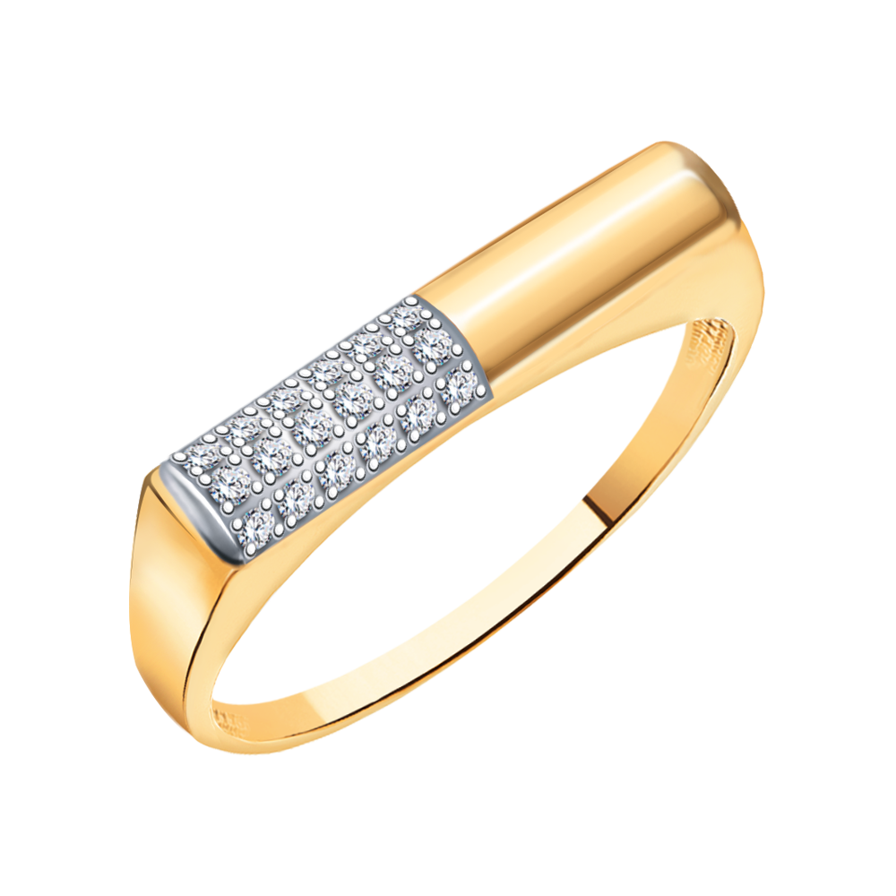 11023 кольцо 585* Кольцо из красного золота с фианитами | ювелирная компания ATOLL
