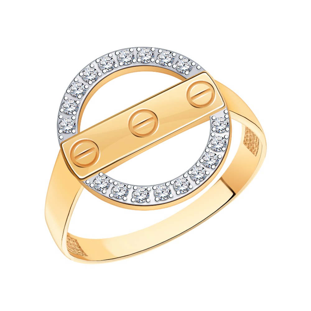 11060 кольцо 585* Кольцо из красного золота с фианитами | ювелирная компания ATOLL