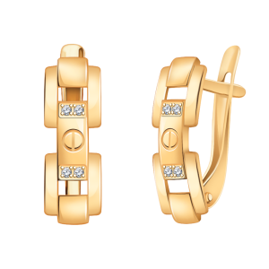 Серьги из серебра с фианитами