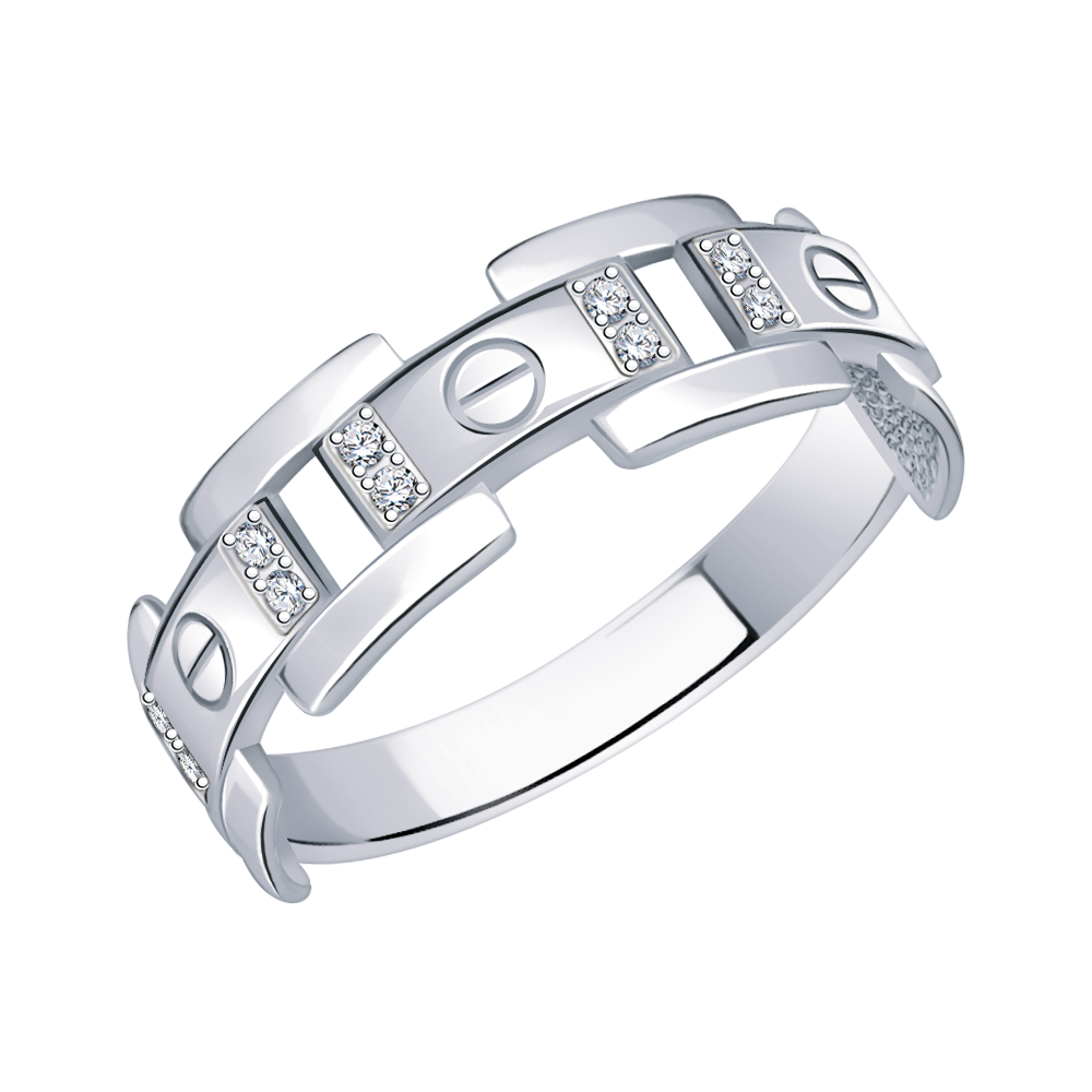 11065-925 кольцо 925* Кольцо из серебра с фианитами | ювелирная компания ATOLL