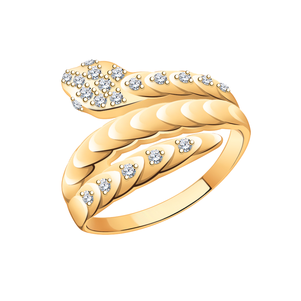 10838з-925 кольцо 925*/золочение