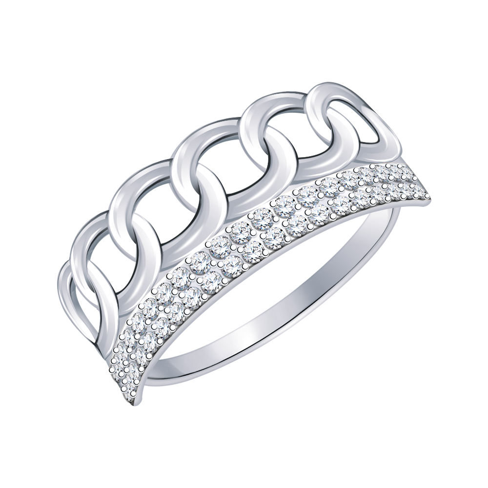 10981-925 кольцо 925* Кольцо из серебра с фианитами | ювелирная компания ATOLL