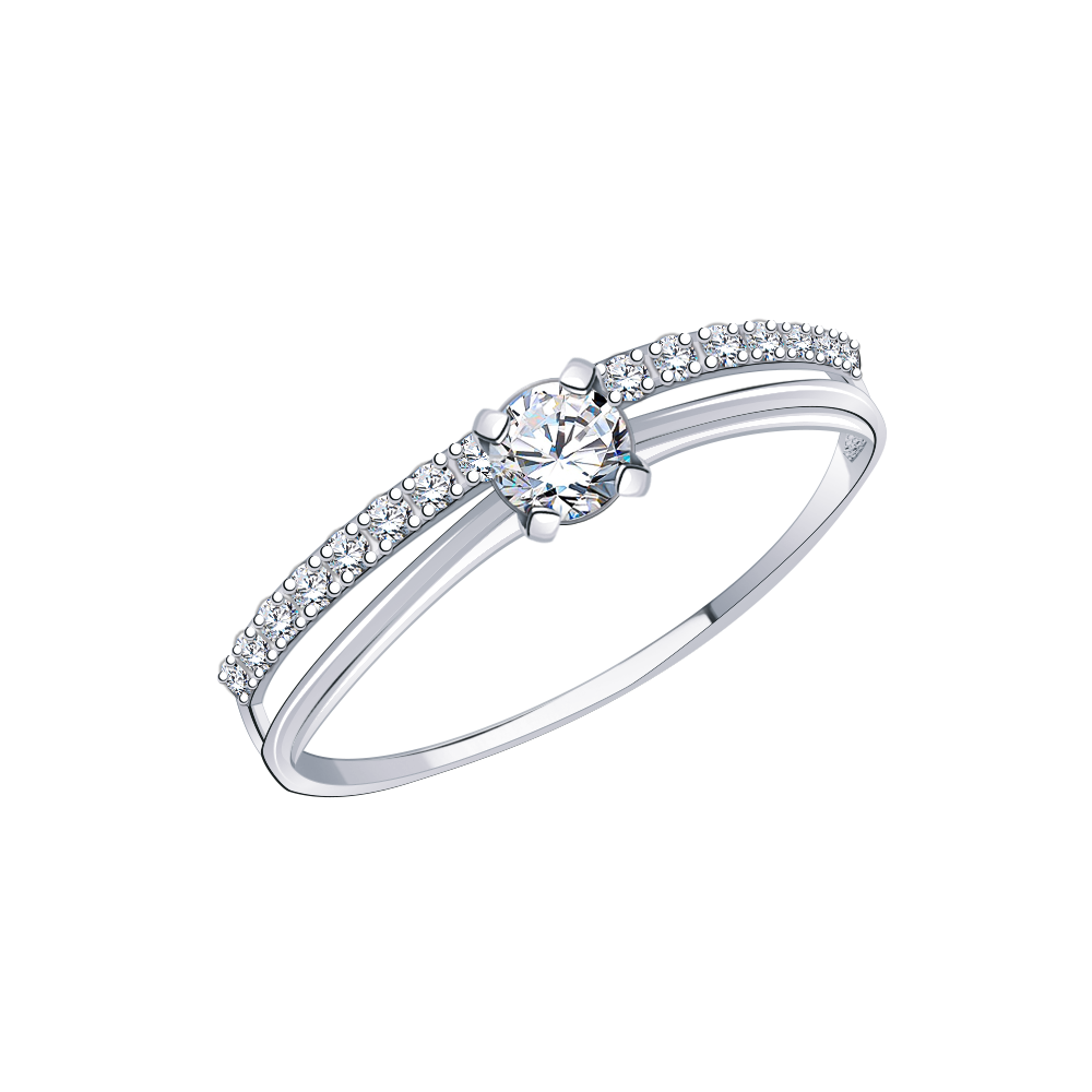 10461-925 кольцо 925* Кольцо из серебра с фианитами | ювелирная компания ATOLL