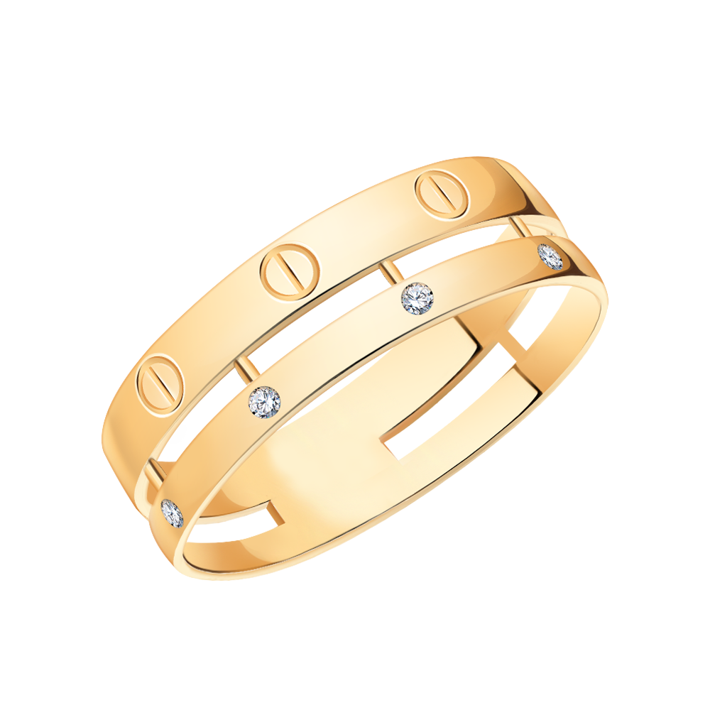 11147 кольцо 585* Кольцо из красного золота с фианитами | ювелирная компания ATOLL