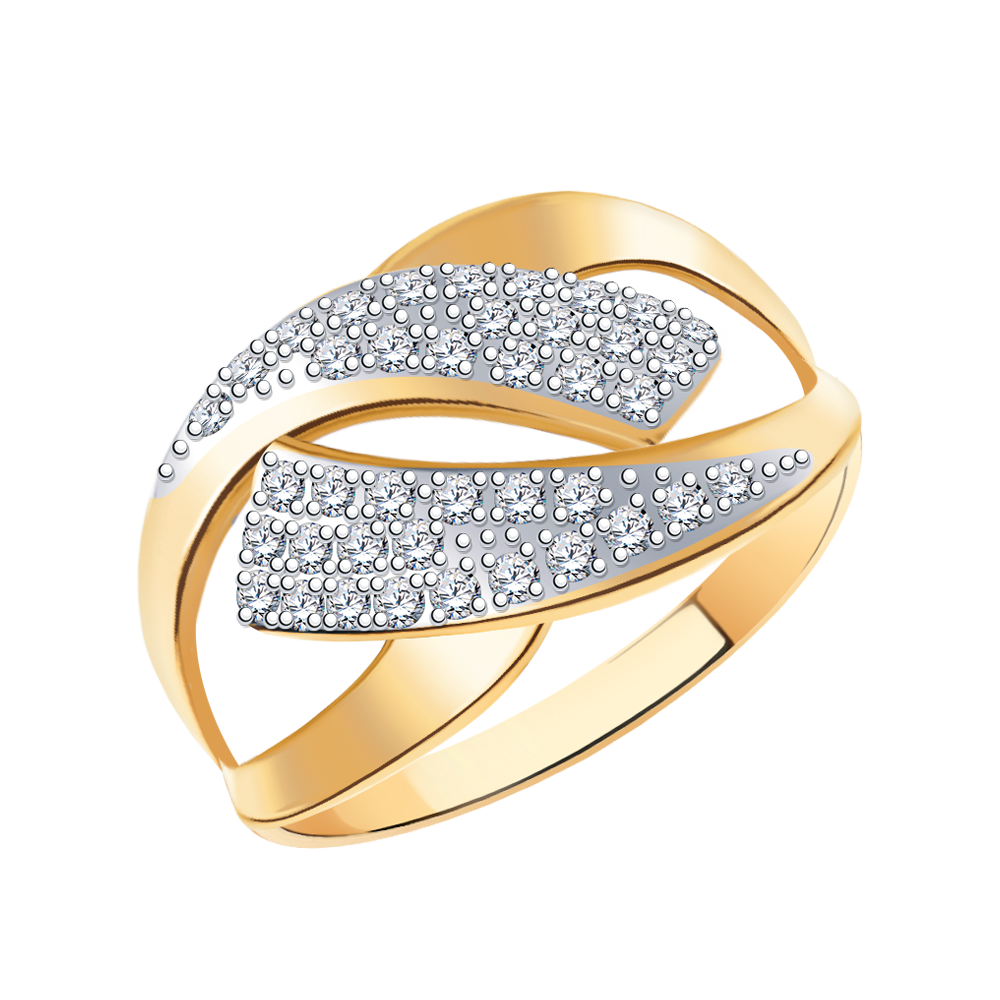 11191 кольцо 585* Кольцо из красного золота с фианитами | ювелирная компания ATOLL