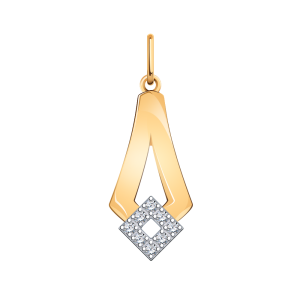 Подвеска из красного золота с фианитами