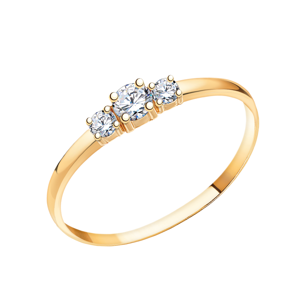 11236 кольцо 585* Кольцо из красного золота с фианитами | ювелирная компания ATOLL