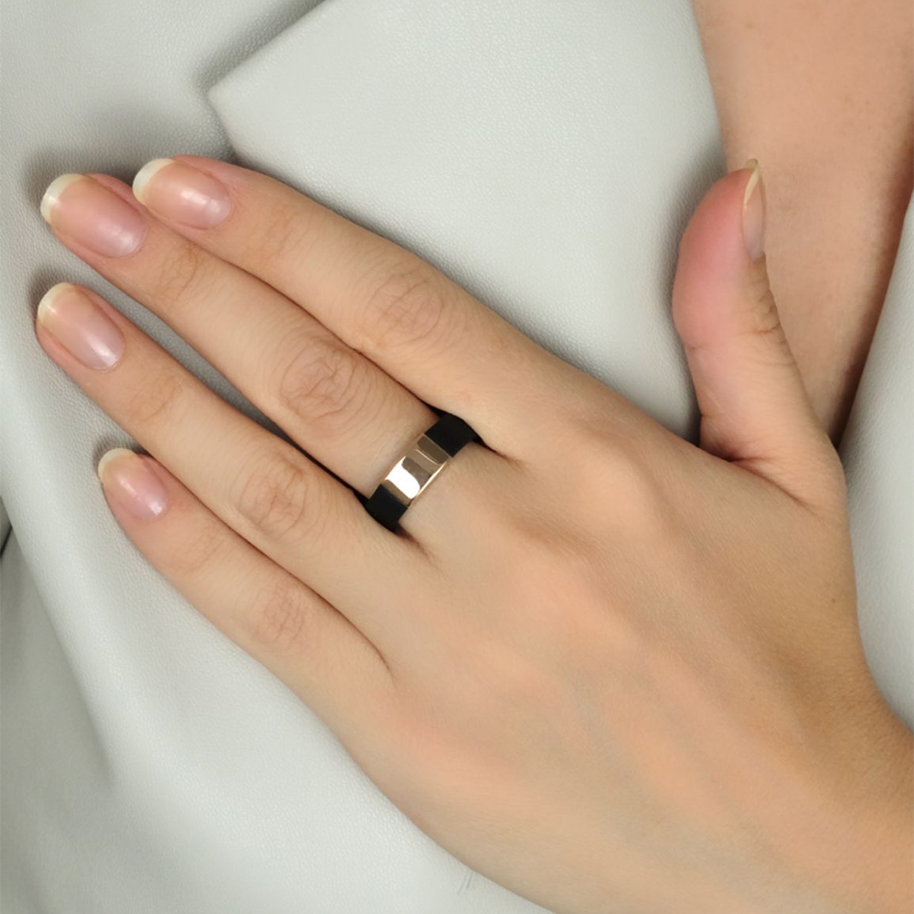 10667к кольцо 585* Кольцо из красного золота с каучуком | ювелирная компания ATOLL