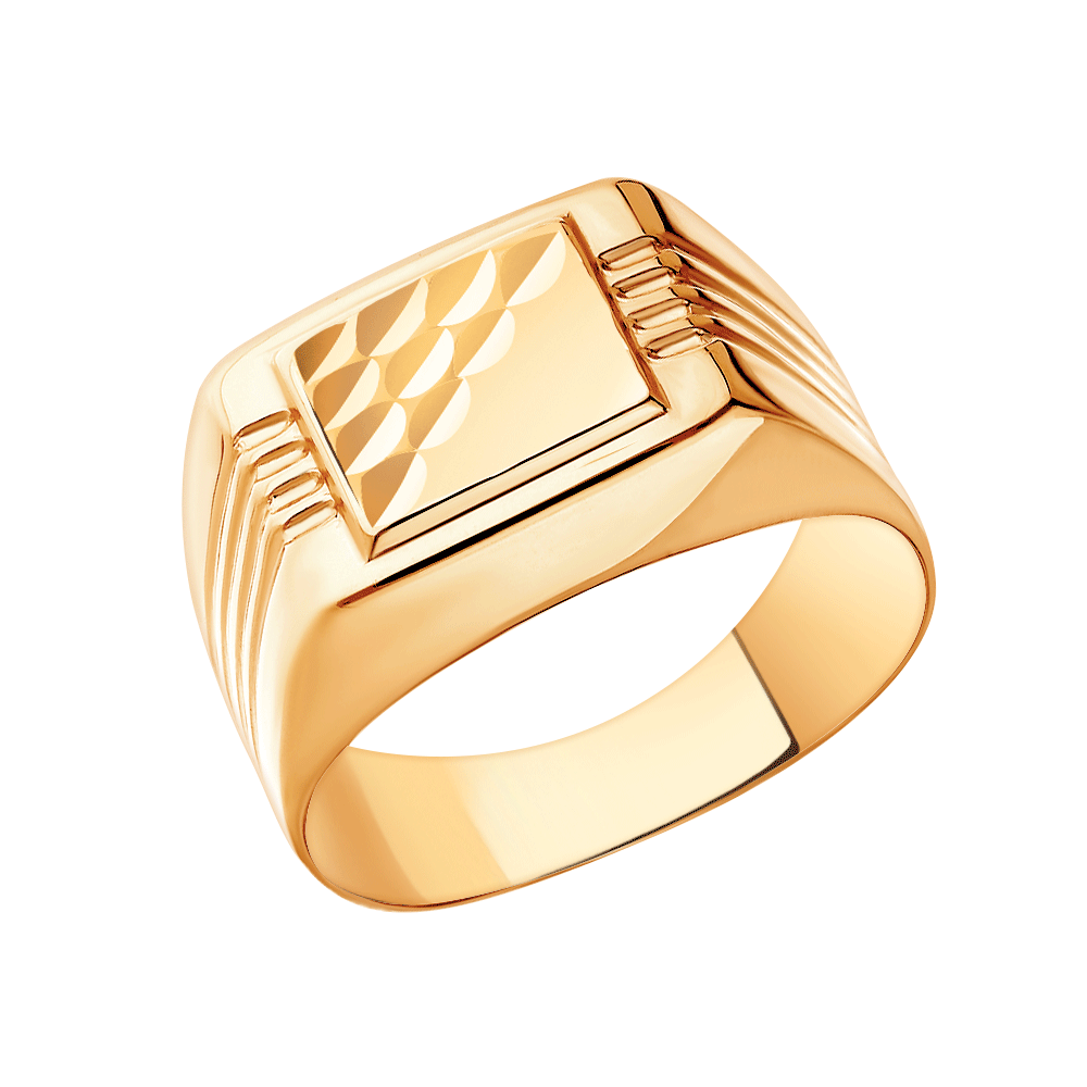 4150а-2 кольцо 585* Печатка мужская из красного золота | ювелирная компания ATOLL