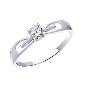 Кольцо из серебра с фианитом