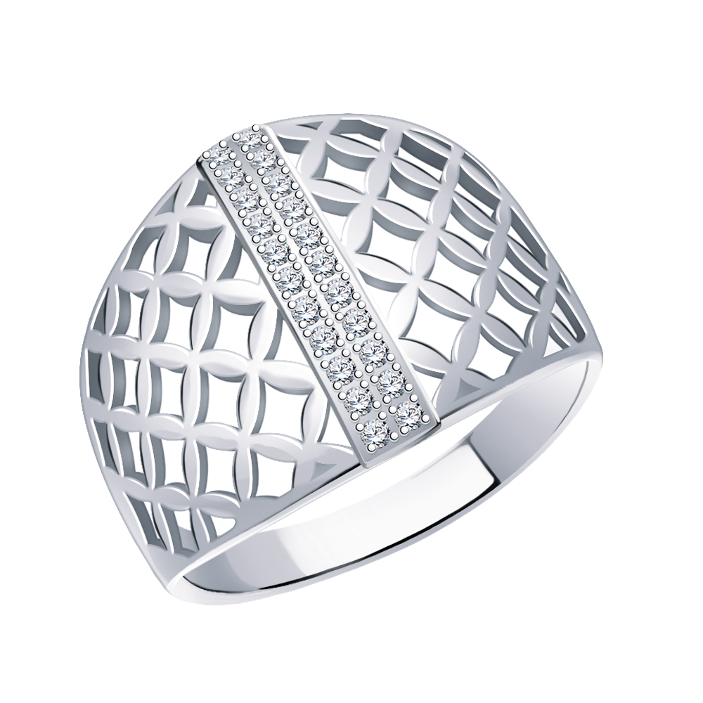 11162-925 кольцо 925* Кольцо из серебра с фианитами | ювелирная компания ATOLL