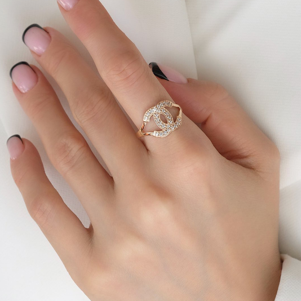 11066 кольцо 585* Кольцо из красного золота с фианитами | ювелирная компания ATOLL