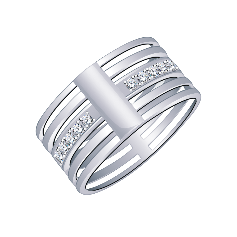 10776-925 кольцо 925* Кольцо из серебра с фианитами | ювелирная компания ATOLL