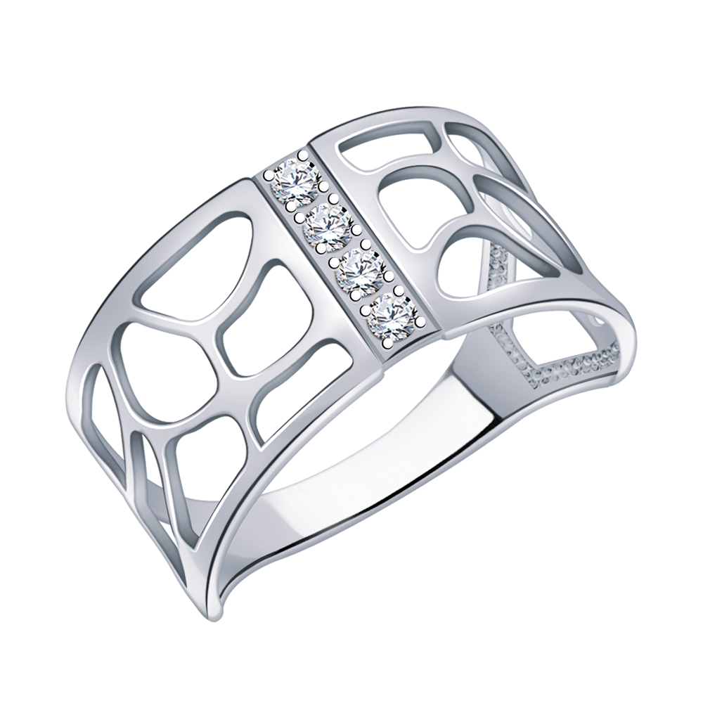 11057-925 кольцо 925* Кольцо из серебра с фианитами | ювелирная компания ATOLL