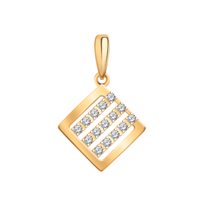 Подвеска из красного золота с фианитами