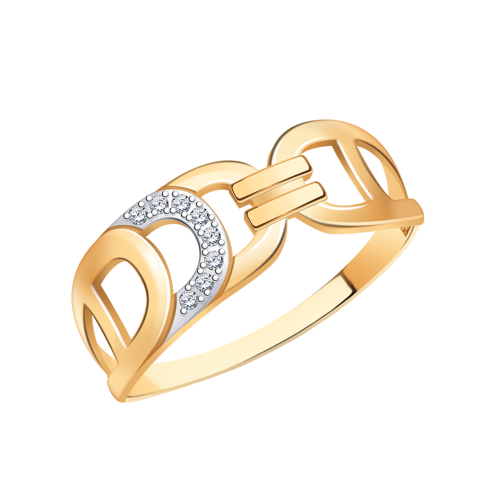 11128 кольцо 585* Кольцо из красного золота с фианитами | ювелирная компания ATOLL