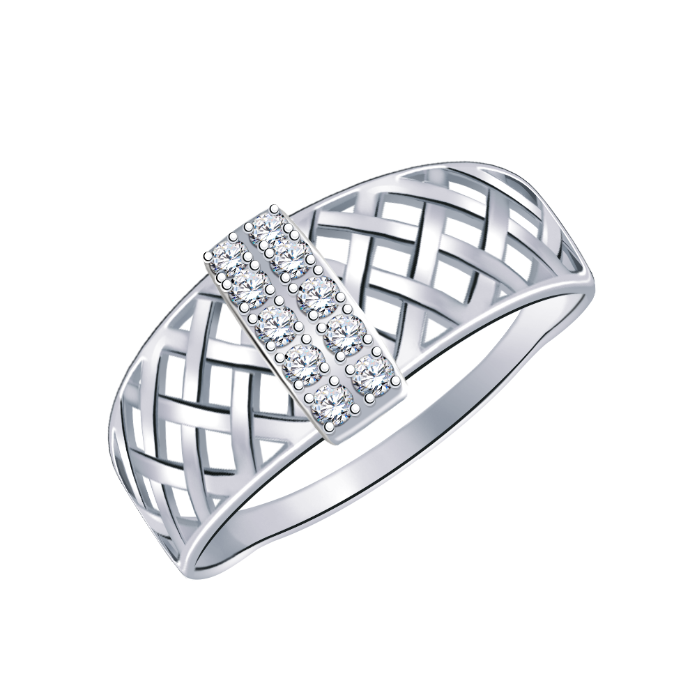 10988-925 кольцо 925* Кольцо из серебра с фианитами | ювелирная компания ATOLL