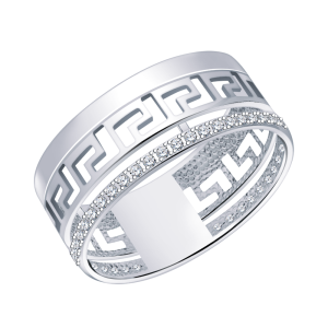 Кольцо из серебра с фианитами