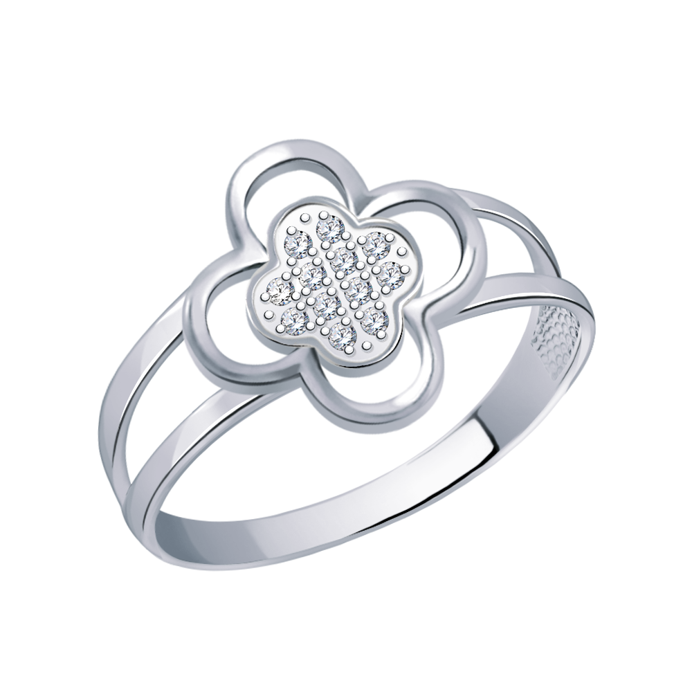 11081-925  кольцо 925* Кольцо из серебра с фианитами | ювелирная компания ATOLL