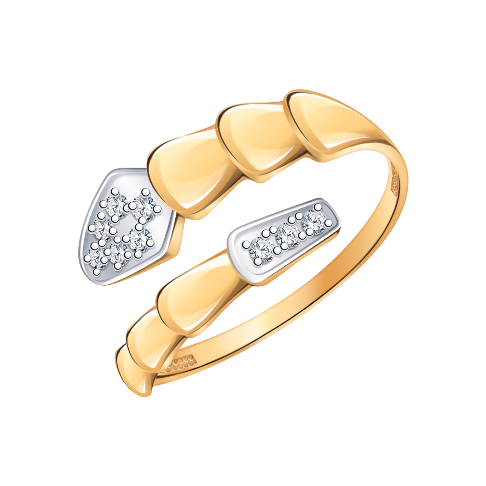 10967 кольцо 585* Кольцо из красного золота с фианитами | ювелирная компания ATOLL