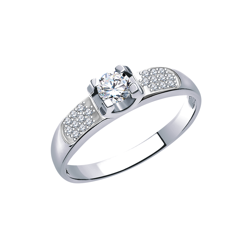 10297-925 кольцо 925* Кольцо из серебра с фианитами | ювелирная компания ATOLL