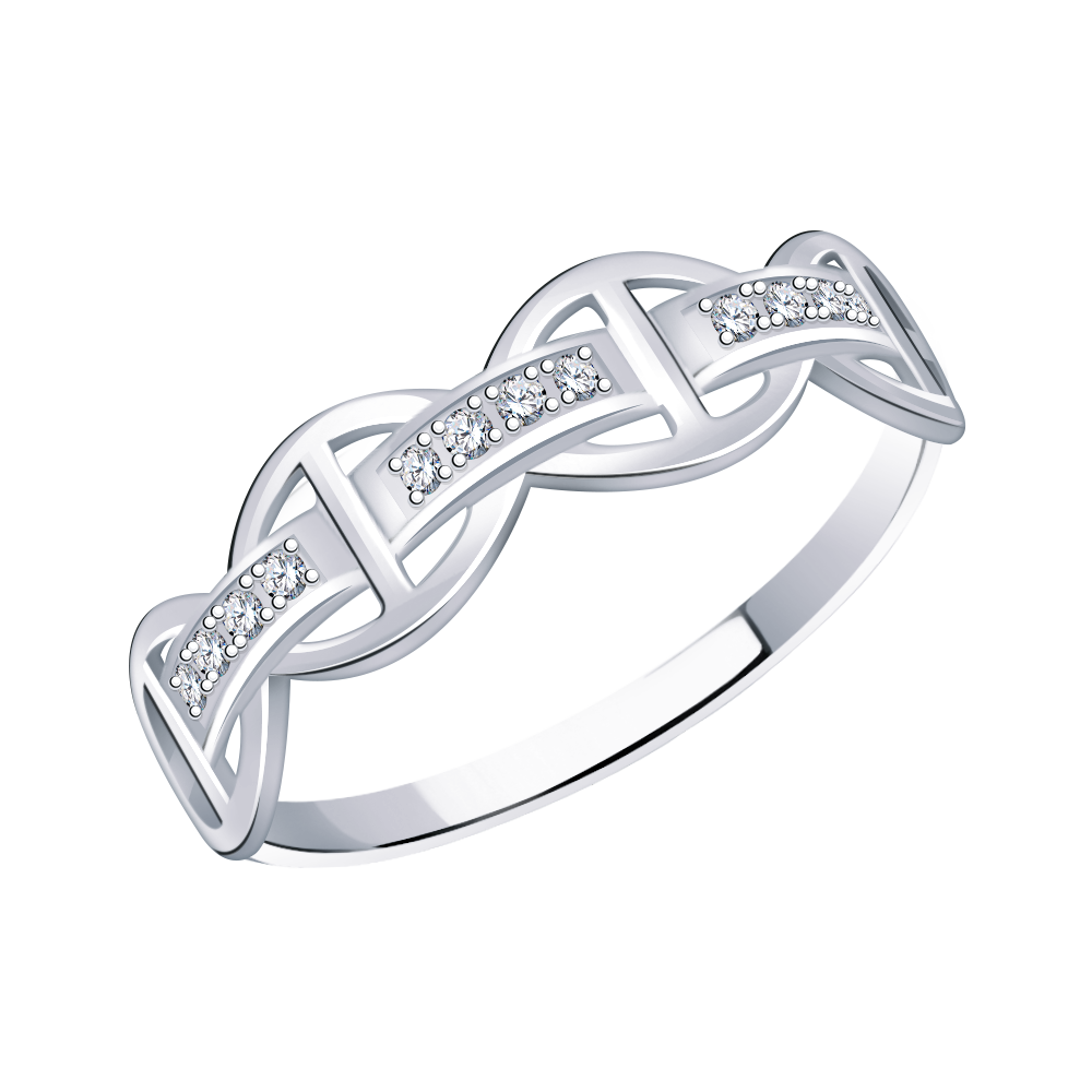 11102-925 кольцо 925* Кольцо из серебра с фианитами | ювелирная компания ATOLL