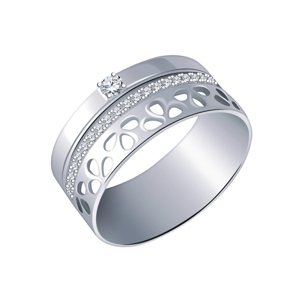 10820-925 кольцо 925* Кольцо из серебра с фианитами | ювелирная компания ATOLL