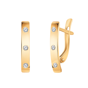 Серьги из серебра с фианитами