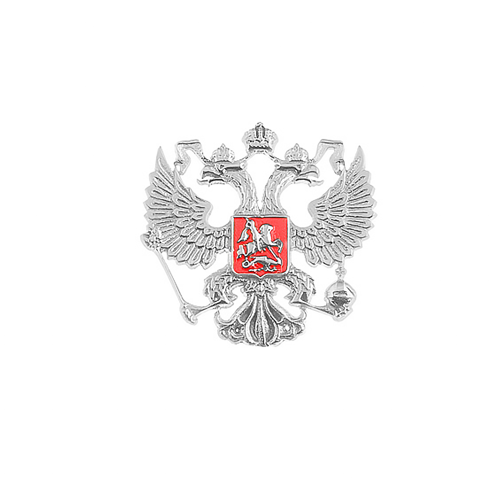 Знак "Герб РФ" серебро 925*/эмаль