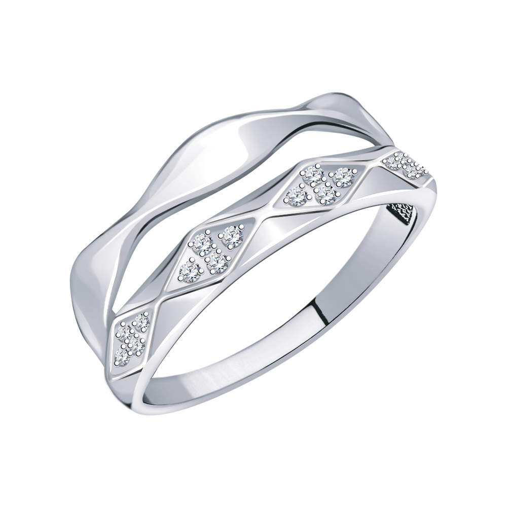 10991-925 кольцо 925* Кольцо из серебра с фианитами | ювелирная компания ATOLL