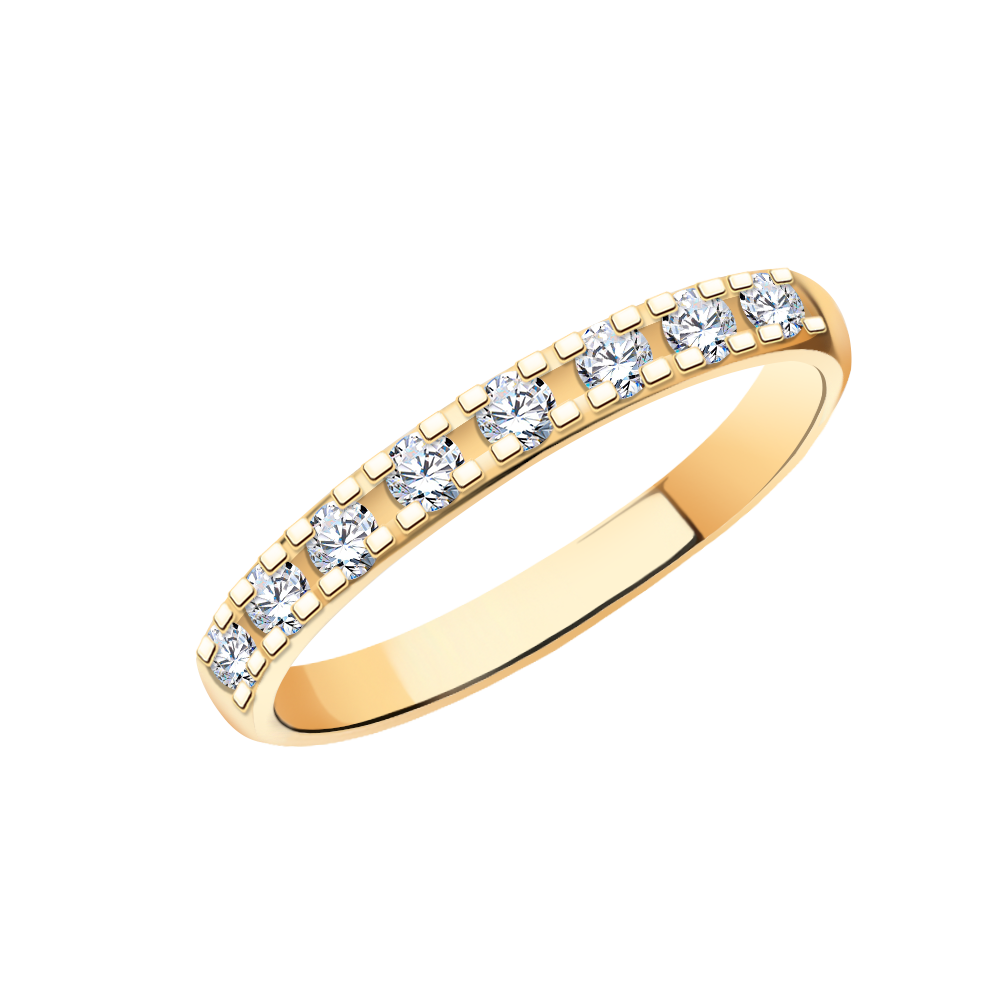 10909 кольцо 585* Кольцо из красного золота с фианитами | ювелирная компания ATOLL