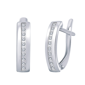 Серьги из серебра с фианитами
