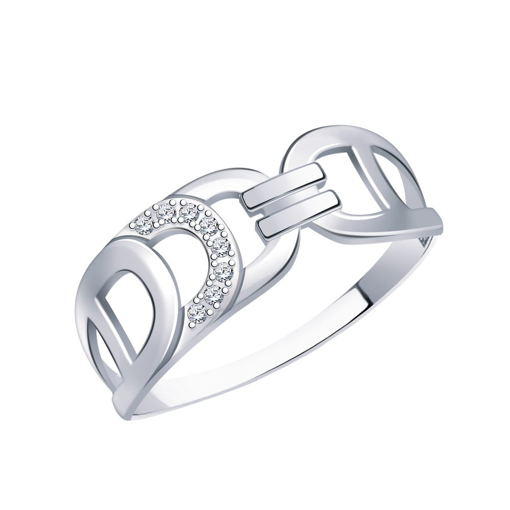 11128-925 кольцо 925* Кольцо из серебра с фианитами | ювелирная компания ATOLL