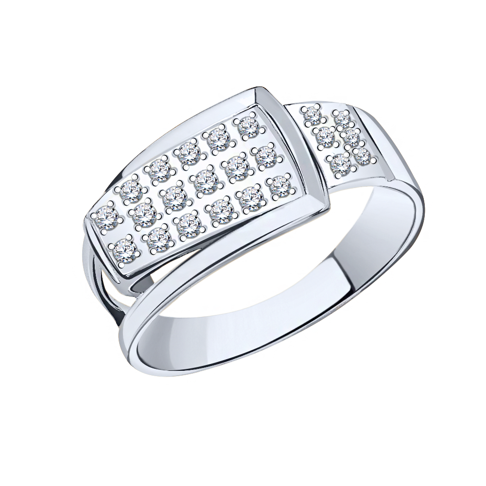 10308-925 кольцо 925* Кольцо из серебра с фианитами | ювелирная компания ATOLL