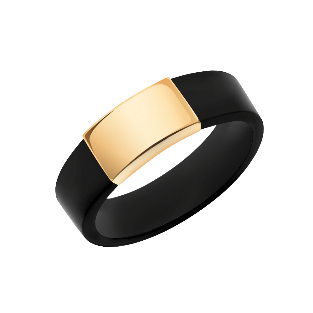 10667к кольцо 585* Кольцо из красного золота с каучуком | ювелирная компания ATOLL