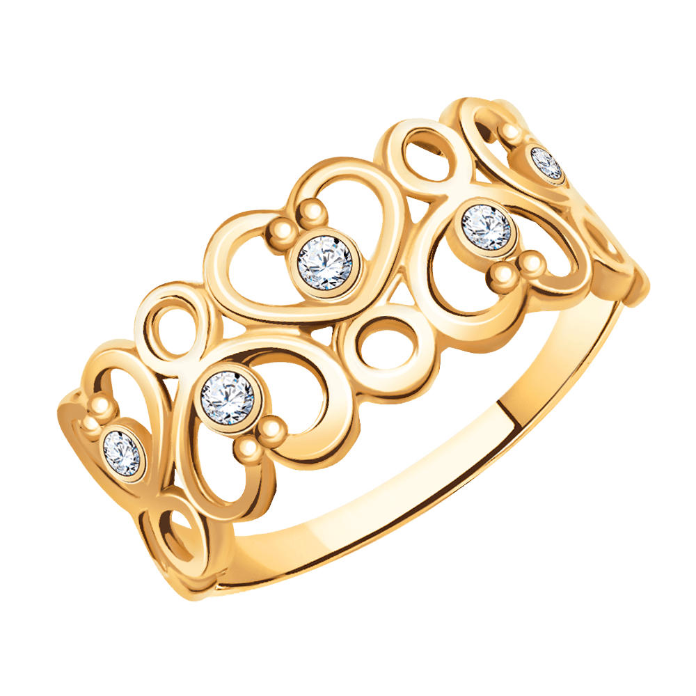 10753з-925 кольцо 925*/золочение