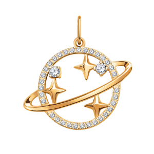 Подвеска из красного золота с фианитами