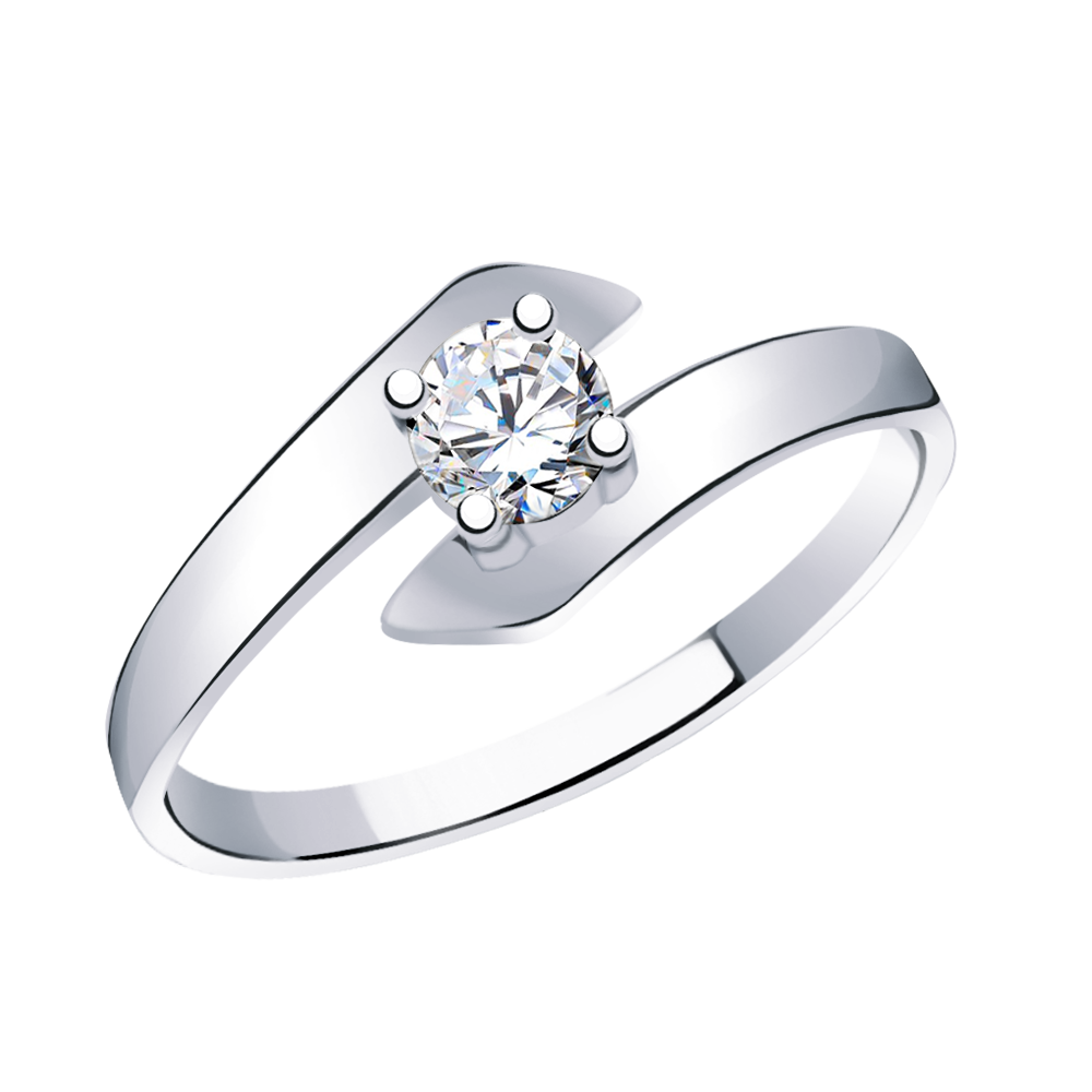 11122-925 кольцо 925* Кольцо из серебра с фианитом | ювелирная компания ATOLL