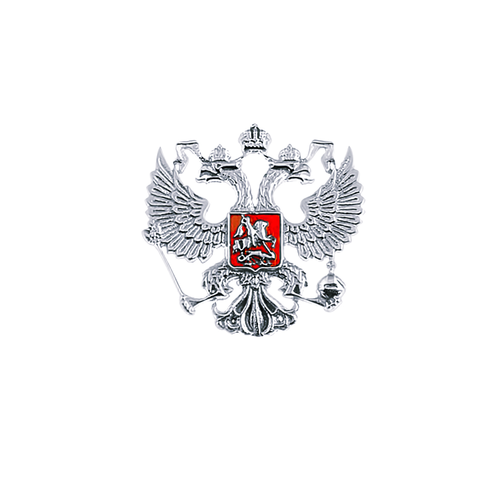 Знак "Герб РФ"серебро 925*/эмаль/чернение