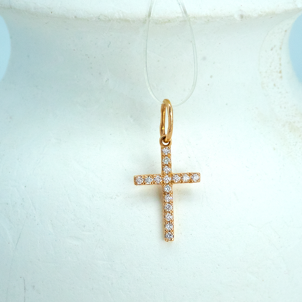 3326бр крест 585*/бриллиант