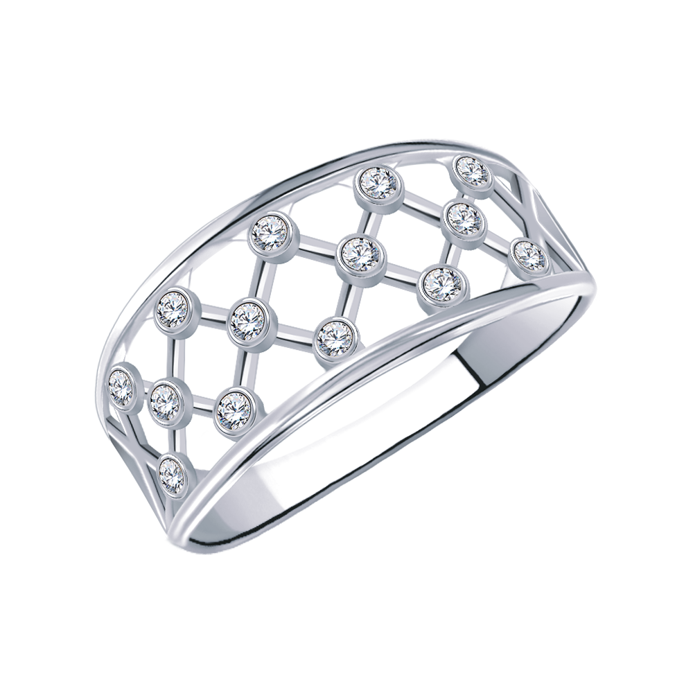 10962-925 кольцо 925* Кольцо из серебра с фианитами | ювелирная компания ATOLL
