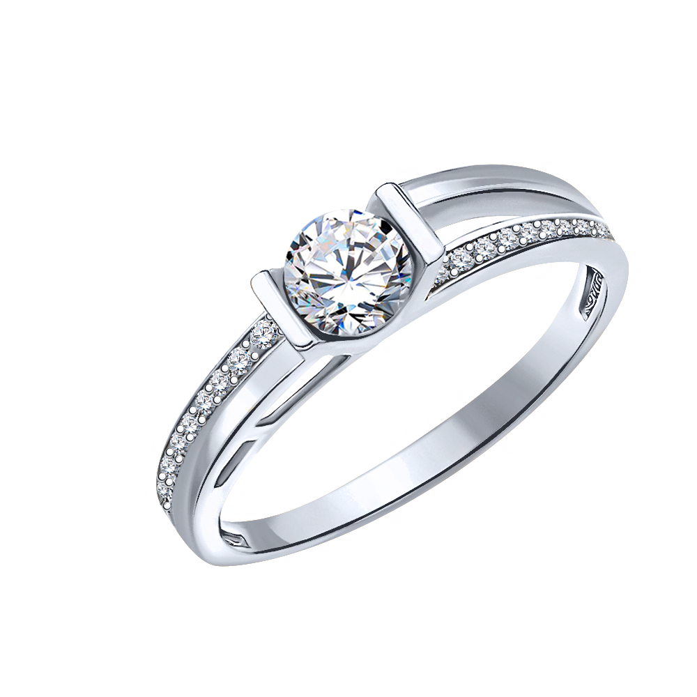 10299-925 кольцо 925* Кольцо из серебра с фианитами | ювелирная компания ATOLL