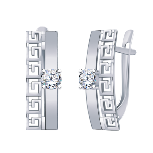 Серьги из серебра с фианитами