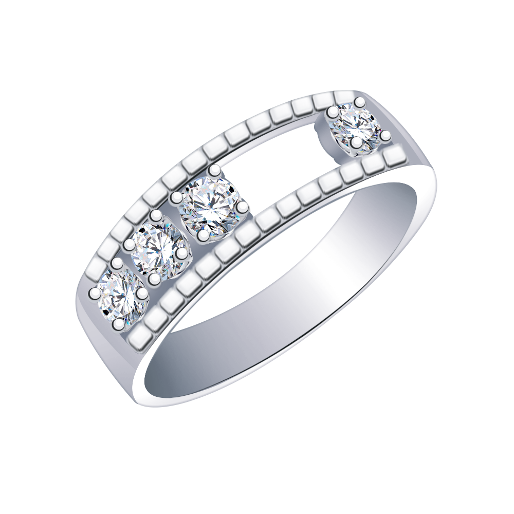10769-925 кольцо 925* Кольцо из серебра с фианитами | ювелирная компания ATOLL