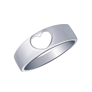 Кольцо Сердце из серебра 
