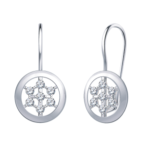 Серьги из серебра с фианитами