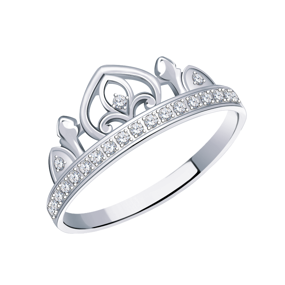 11080-925 кольцо 925* Кольцо из серебра с фианитами | ювелирная компания ATOLL