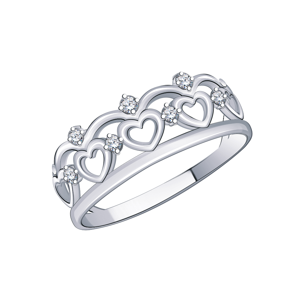 10791-925 кольцо 925* Кольцо из серебра с фианитами | ювелирная компания ATOLL