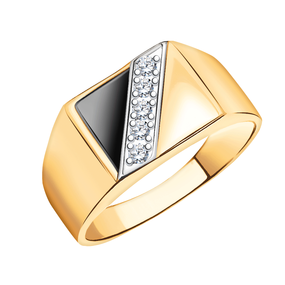 4163эс10 кольцо 585* Печатка мужская из красного золота | ювелирная компания ATOLL