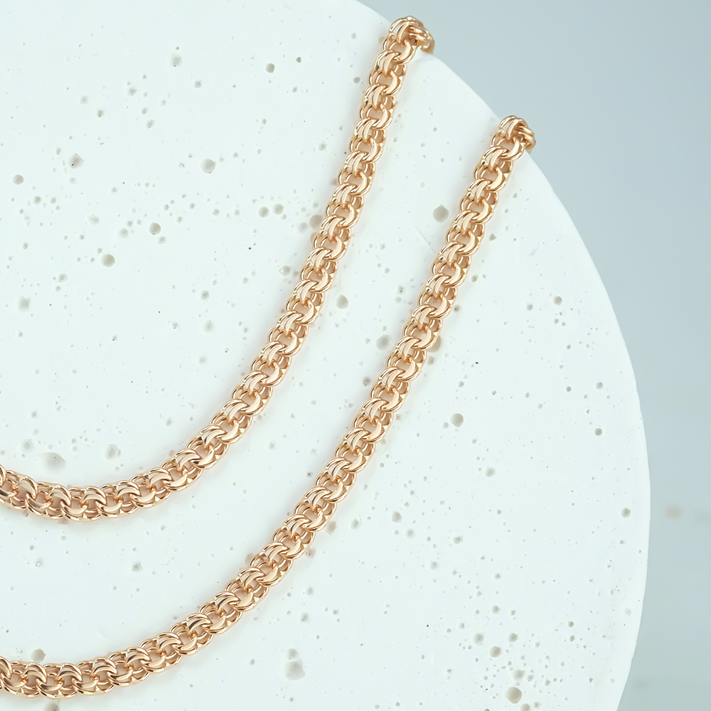 Украшение Цепь из красного золота полновесная плетение Бисмарк | Цепь-Бисмарк 585*